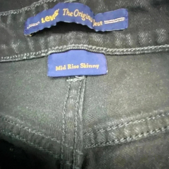 Women’s Levi Strauss Black Mid Rise Skinny Jeans Black Tab - Picture 7 of 7